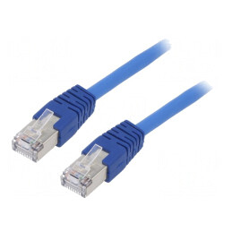 Patch cord F/UTP Cat 5e albastru 1m ecranat | Electronic-mag.ro | Componente Electronice