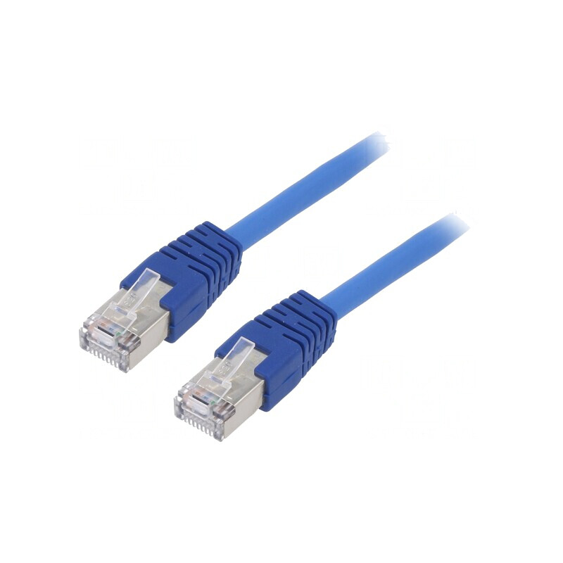 Patch cord F/UTP Cat 5e albastru 1m ecranat | Electronic-mag.ro | Componente Electronice