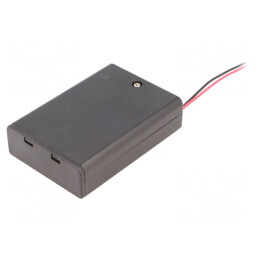 Suport Baterii AA cu 3 Sloturi și Cabluri Negre 150mm | Electronic-mag.ro | Componente Electronice