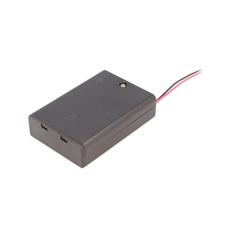 Suport Baterii AA cu 3 Sloturi și Cabluri Negre 150mm | Electronic-mag.ro | Componente Electronice