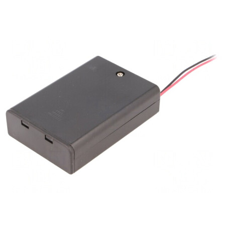 Suport Baterii AA cu 3 Sloturi și Cabluri Negre 150mm | Electronic-mag.ro | Componente Electronice