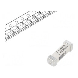 Siguranță întârziere 125mA SMD cupru 250VAC 125VDC