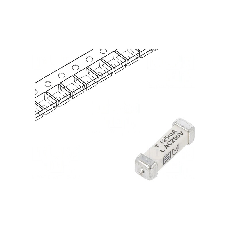 Siguranță întârziere 125mA SMD cupru 250VAC 125VDC | Electronic-mag.ro | Componente Electronice