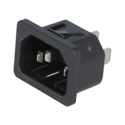 Conector Alimentare AC Tată 10A 250VAC IEC 60320 | Electronic-mag.ro | Componente Electronice