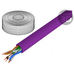 Cablu Ethernet Cat6 LSZH Violet 50m