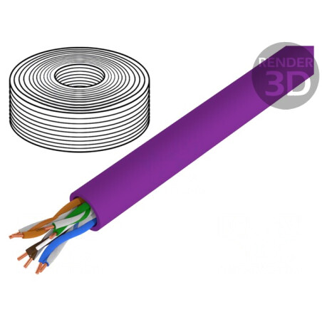 Cablu Ethernet Cat6 LSZH Violet 50m | Electronic-mag.ro | Componente Electronice
