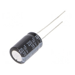 Condensator electrolitic THT 220uF 35V 10x16mm 5mm Raster | Electronic-mag.ro | Componente Electronice
