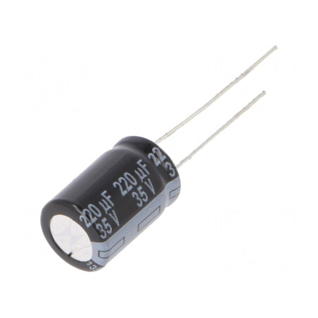 Condensator electrolitic THT 220uF 35V 10x16mm 5mm Raster | Electronic-mag.ro | Componente Electronice