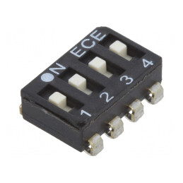 Comutator DIP-SWITCH 4 Secțiuni OFF-ON 0,025A 24VDC | Electronic-mag.ro | Componente Electronice