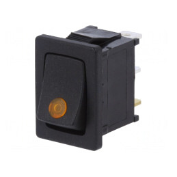 Comutator Basculant ON-OFF 16A 12V Negru cu LED | Electronic-mag.ro | Componente Electronice