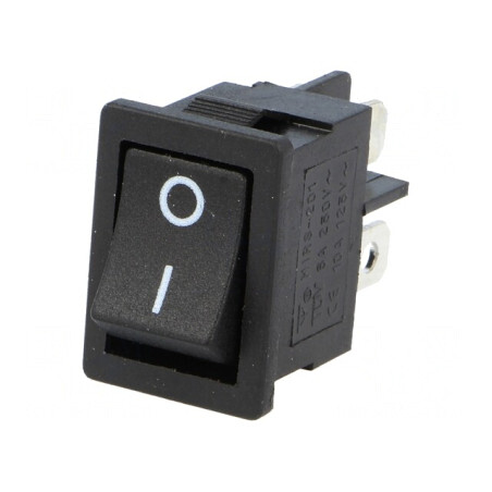 Întrerupător Balansier DPST Negru ON-OFF 3A 250V | Electronic-mag.ro | Componente Electronice