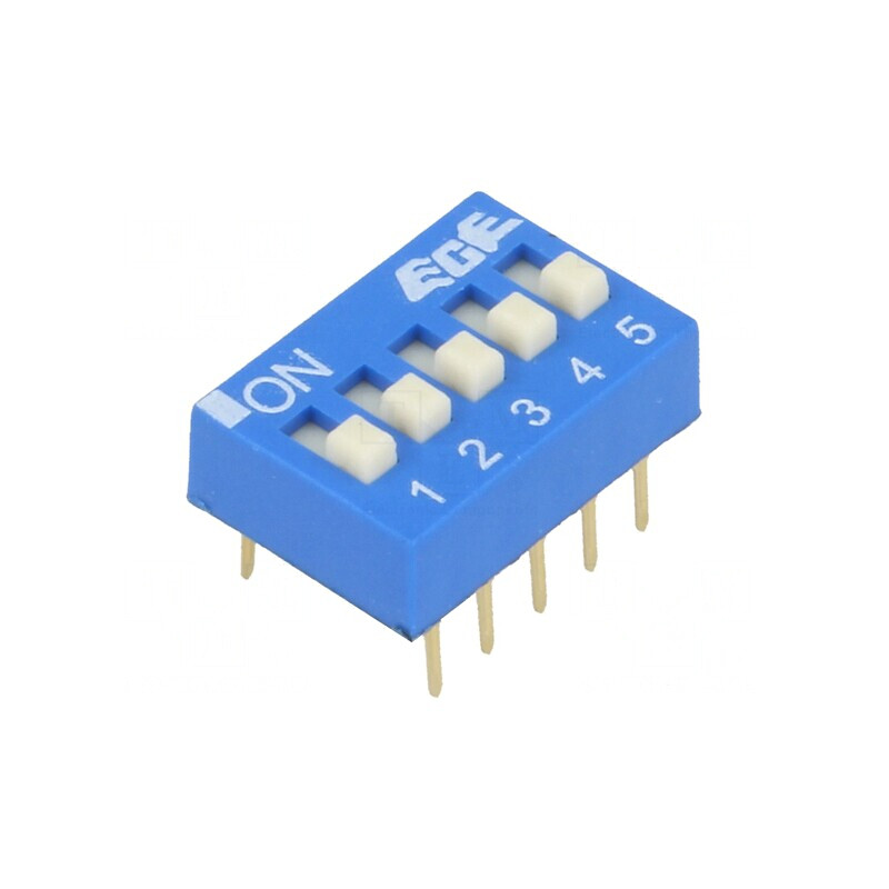 Comutator DIP-SWITCH 5 Secțiuni ON-OFF 24VDC | Electronic-mag.ro | Componente Electronice