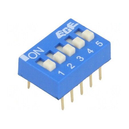 Comutator DIP-SWITCH 5 Secțiuni ON-OFF 24VDC | Electronic-mag.ro | Componente Electronice
