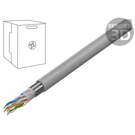 Cablu rețea F/UTP Cat6 PVC Gri 305m | Electronic-mag.ro | Componente Electronice