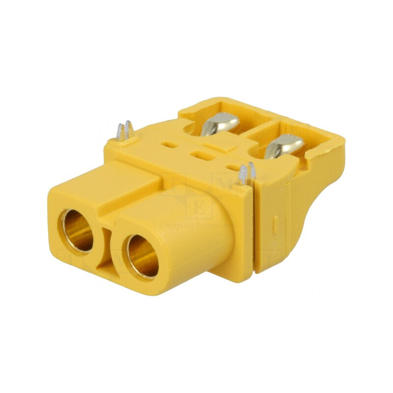 Soclu Alimentare DC XT60 Mamă 2 PIN PCB SMT Galben | Electronic-mag.ro | Componente Electronice