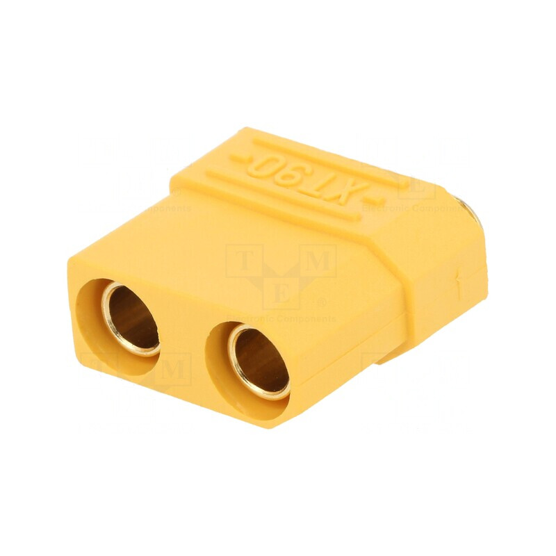 Conector Alimentare DC XT90 Mamă pentru PCB THT Galben | Electronic-mag.ro | Componente Electronice