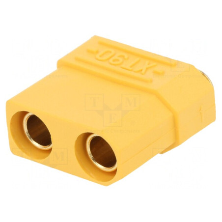 Conector Alimentare DC XT90 Mamă pentru PCB THT Galben | Electronic-mag.ro | Componente Electronice