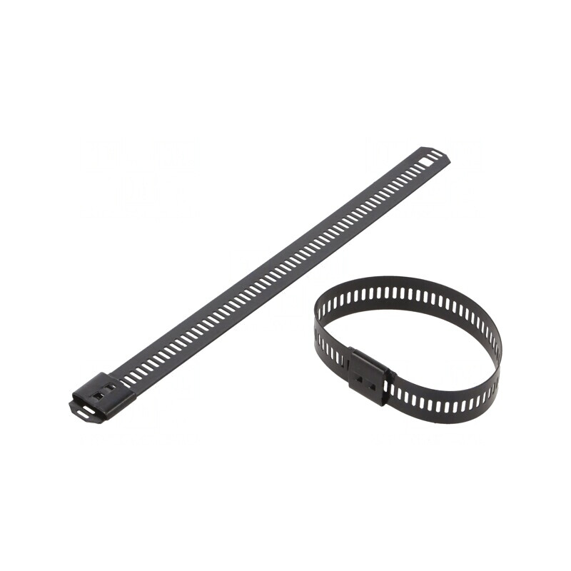 Colier de strângere perforat negru 150mm 12mm | Electronic-mag.ro | Componente Electronice