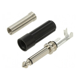 Mufă Jack 6,3mm Mono Dreptă cu Manșon | Electronic-mag.ro | Componente Electronice