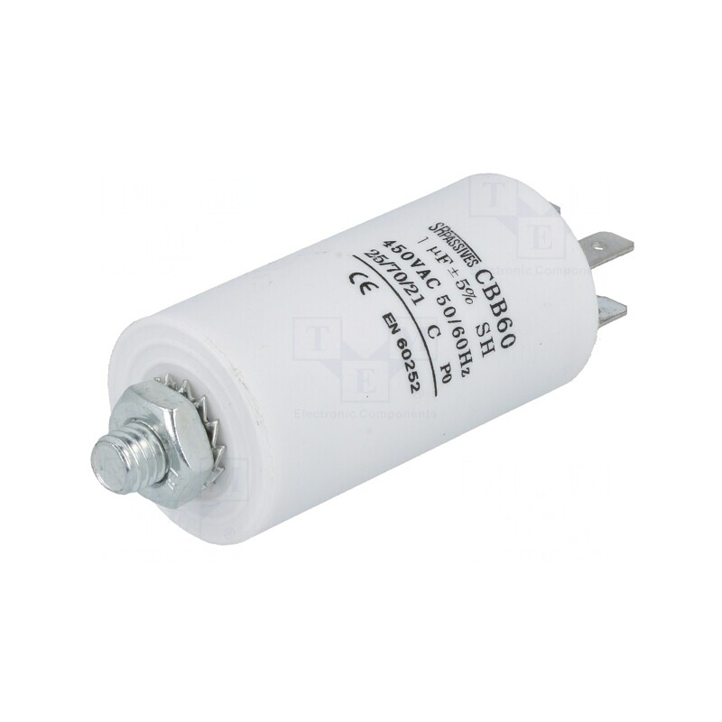 Condensator pentru Motoare 1uF 450V Ø30x57mm | Electronic-mag.ro | Componente Electronice Condensator pentru Motoare 1uF 450V Ø30x57mm | Electronic-mag.ro | Componente Electronice