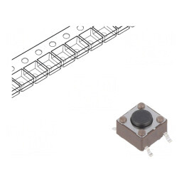 Microîntrerupător TACT SPST-NO 0,05A 12V SMD | Electronic-mag.ro | Componente Electronice