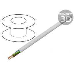 Cablu Electric Rotund 3x0.75mm PVC Alb 300V | Electronic-mag.ro | Componente Electronice