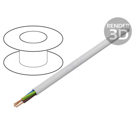 Cablu Electric Rotund 3x0.75mm PVC Alb 300V | Electronic-mag.ro | Componente Electronice