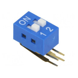 Comutator DIP-SWITCH 2 Secțiuni ON-OFF 0,05A 12VDC | Electronic-mag.ro | Componente Electronice