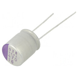 Condensator Polimeric 470uF 16VDC THT | Electronic-mag.ro | Componente Electronice