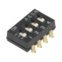 Comutator DIP-SWITCH 4 Secțiuni ON-OFF 24VDC | Electronic-mag.ro | Componente Electronice