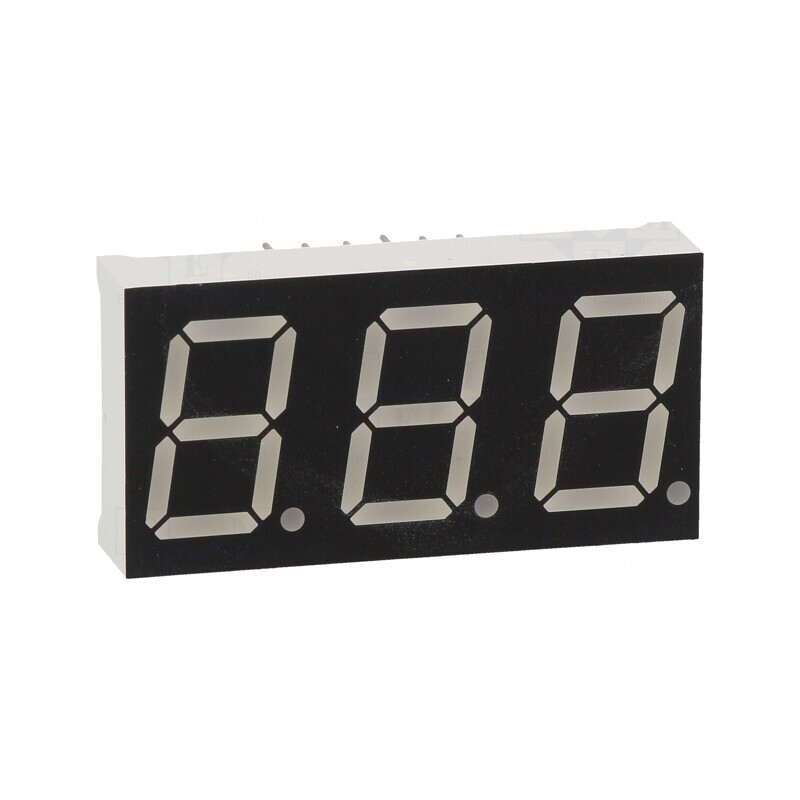 Afișaj LED 7 Segmente 14.2mm 3 Digiti Galben | Electronic-mag.ro | Componente Electronice
