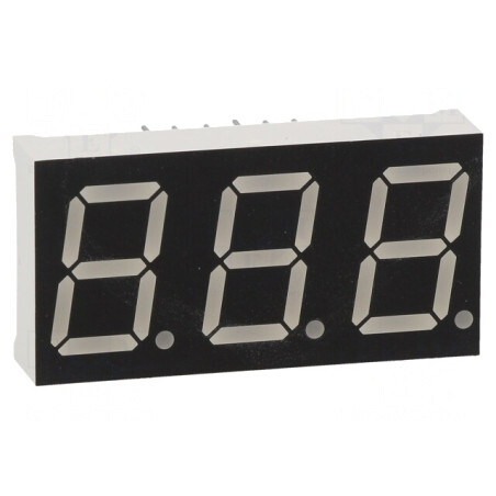 Afișaj LED 7 Segmente 14.2mm 3 Digiti Galben | Electronic-mag.ro | Componente Electronice