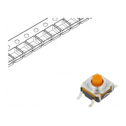 Microîntrerupător TACT SPST-NO 0.05A 32VDC SMT