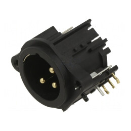 Plastic Panel Mount PCB Connector 3 Pin