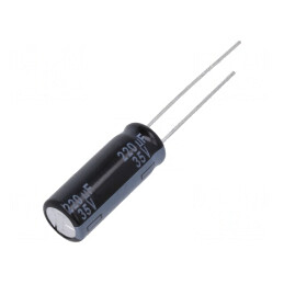 Condensator Electrolitic THT 220uF 35V Ø8x20mm Raster 5mm | Electronic-mag.ro | Componente Electronice