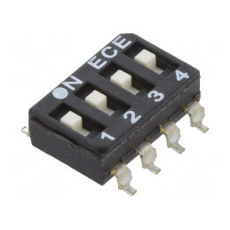 Comutator DIP-SWITCH 4 Secțiuni OFF-ON 24VDC | Electronic-mag.ro | Componente Electronice