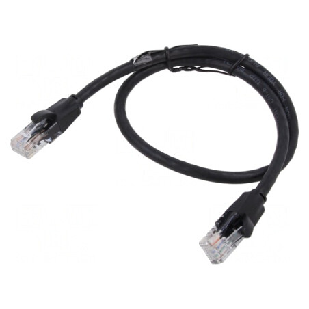 Cablu Patch UTP Cat6 Negru 0,5m | Electronic-mag.ro | Componente Electronice