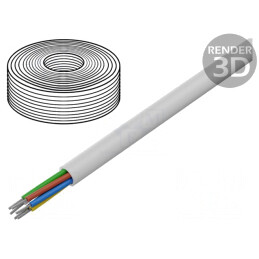 Cablu SCYY 6x0,22mm2 Cu PVC Alb 150V | Electronic-mag.ro | Componente Electronice