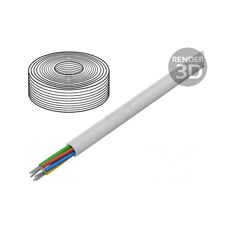 Cablu SCYY 6x0,22mm2 Cu PVC Alb 150V | Electronic-mag.ro | Componente Electronice