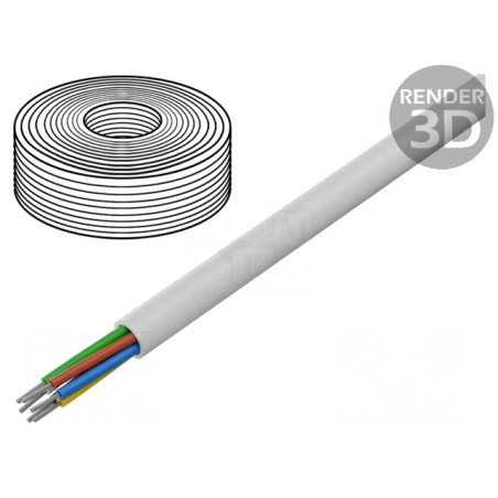 Cablu SCYY 6x0,22mm2 Cu PVC Alb 150V | Electronic-mag.ro | Componente Electronice