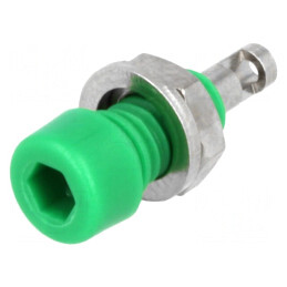 Soclu Banană Verde 2mm 10A 60VDC 17mm cu Izolație | Electronic-mag.ro | Componente Electronice