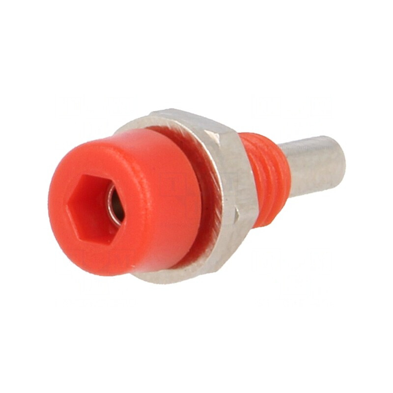 Soclu Banană 2mm 10A 60VDC Izolat Roșu | Electronic-mag.ro | Componente Electronice