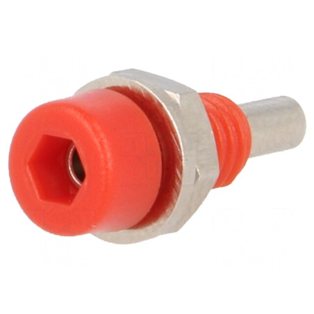 Soclu Banană 2mm 10A 60VDC Izolat Roșu | Electronic-mag.ro | Componente Electronice