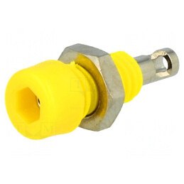 Soclu banană 2mm galben cu izolație 10A 60VDC | Electronic-mag.ro | Componente Electronice