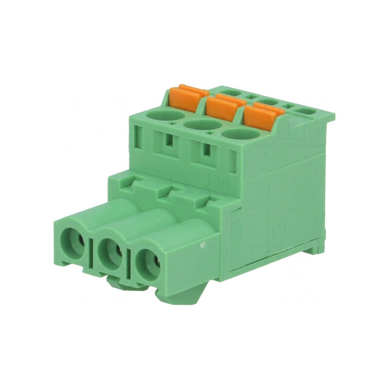 Regletă de Conexiuni Deconectabilă 5mm 3 Piste 90° | Electronic-mag.ro | Componente Electronice