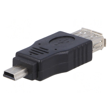 Adaptor OTG USB 2.0 USB A la USB B Mini Nichelat | Electronic-mag.ro | Componente Electronice