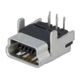 Soclu USB Mini B PCB THT 90° 5 Pin | Electronic-mag.ro | Componente Electronice