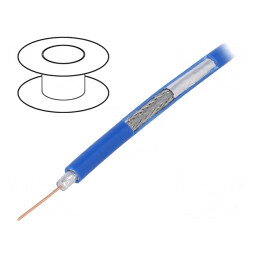 Cablu coaxial RG59 albastru 100m 6.1mm | Electronic-mag.ro | Componente Electronice