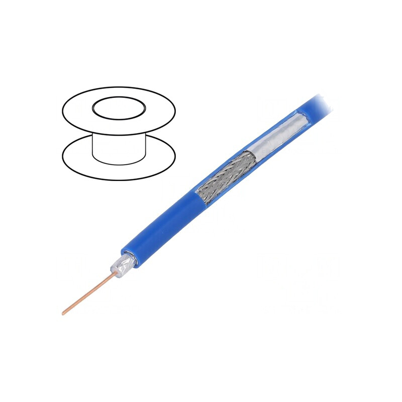 Cablu coaxial RG59 albastru 100m 6.1mm | Electronic-mag.ro | Componente Electronice