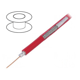 Cablu coaxial RG59 Cu PVC roșu 100m 6,1mm | Electronic-mag.ro | Componente Electronice